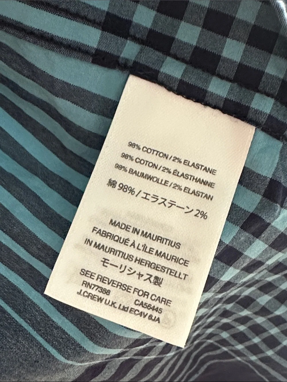 J. Crew Blue Plaid Button-Down Shirt classic stretch